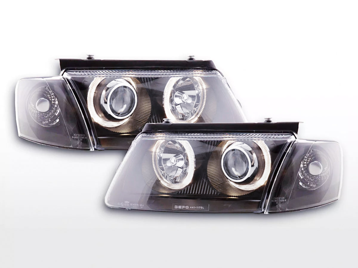 Scheinwerfer Set Angel Eyes VW Passat Typ 3B 97-00 schwarz Scheinwerfer Set Angel Eyes VW Passat Typ 3B 97-00 schwarz